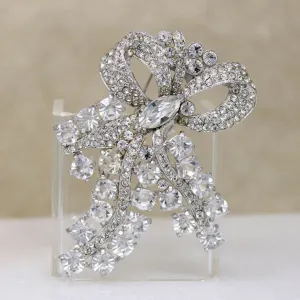Magnificent Rhinestone Bow Fur Clip by Coro