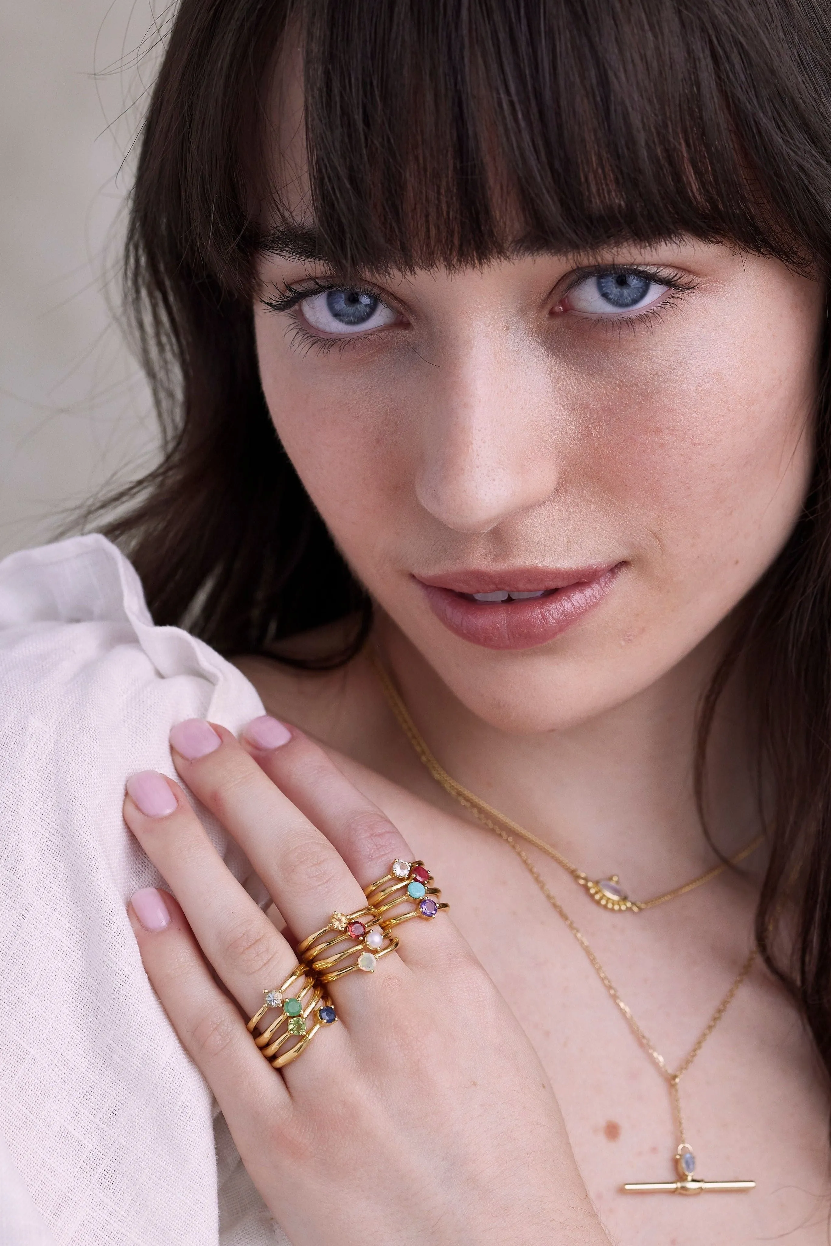 March Aquamarine Gold Birthstone Ring