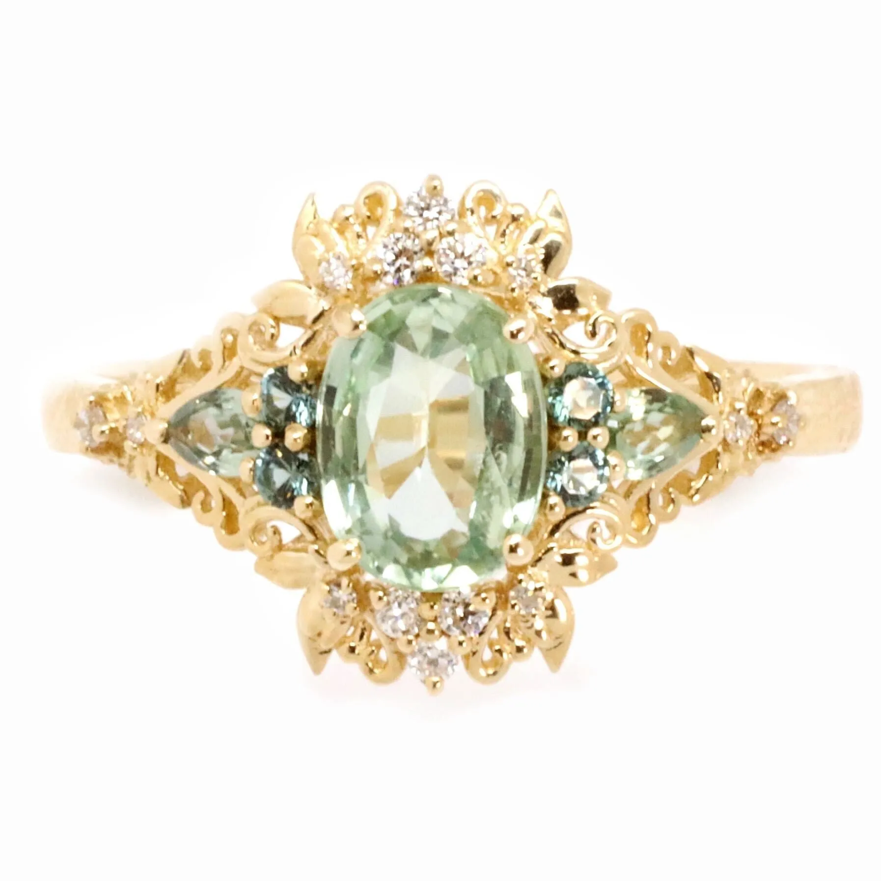 Mariposa 14KT Ring with Sapphire and Diamonds Size 7