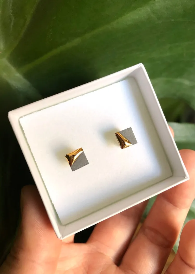 Mier Luo | Gold Dipped Square Studs