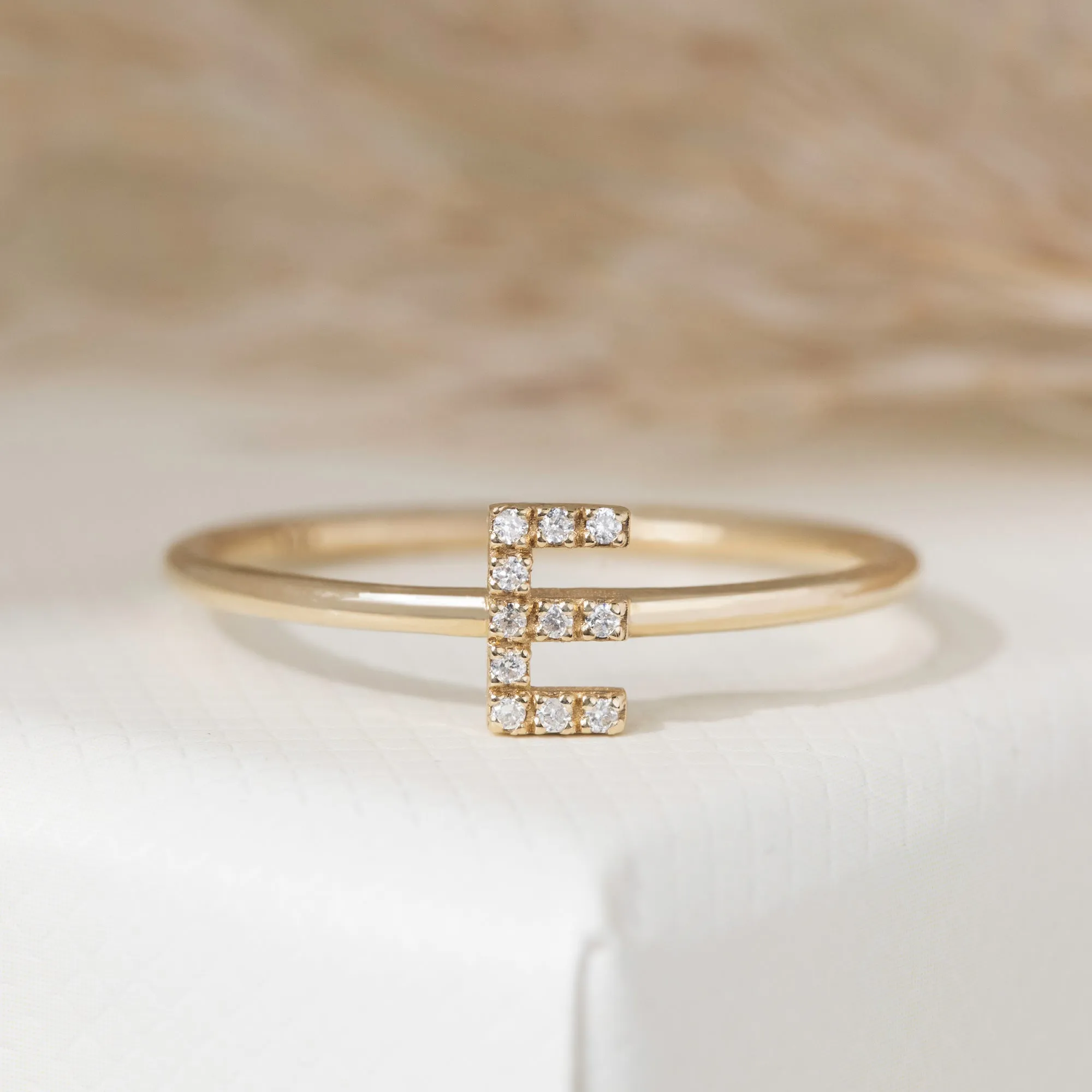 Mini Diamond Initial Ring, Shonda