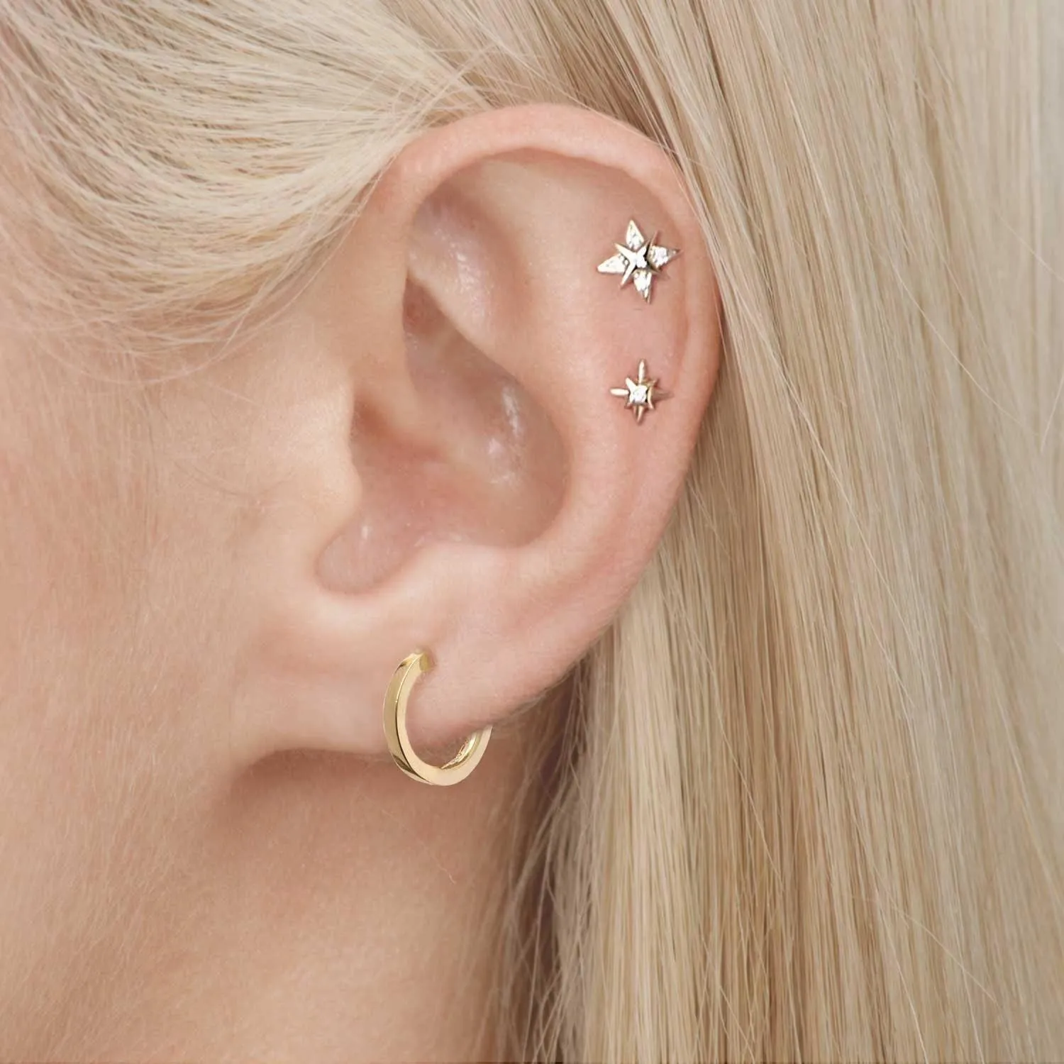 Mini Plain Creole Mono 18k gold - Sold by piece