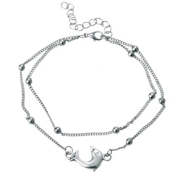 Miss JQ 3pcs/set New Fashion Infinite Anklet Foot Chain For Woman Summer Ankle Bracelet Charm 2 Color Anklets Foot Beach Jewelry