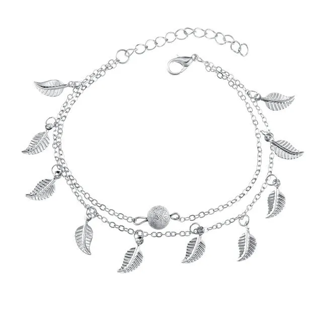 Miss JQ 3pcs/set New Fashion Infinite Anklet Foot Chain For Woman Summer Ankle Bracelet Charm 2 Color Anklets Foot Beach Jewelry