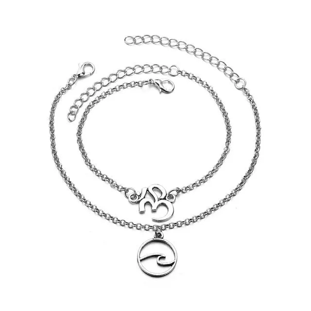 Miss JQ 3pcs/set New Fashion Infinite Anklet Foot Chain For Woman Summer Ankle Bracelet Charm 2 Color Anklets Foot Beach Jewelry