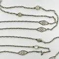 Morelle Davison 41" Platinum Station Necklace with 10 Bezel Set Diamonds