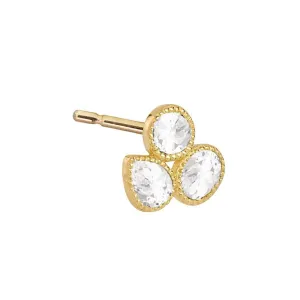 Mosaik Ear Stud White Topaz - 18k Gold