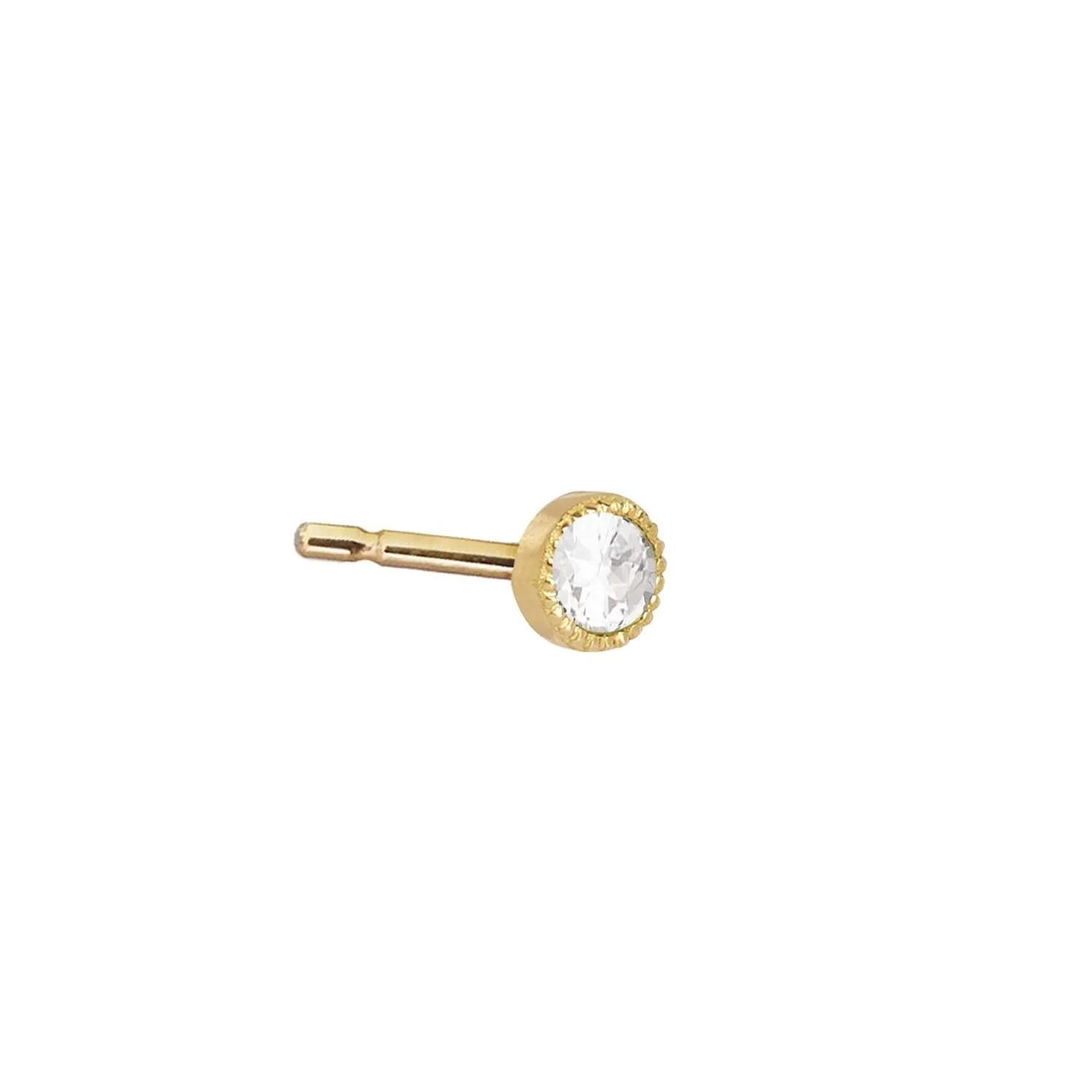 Nova Ear Stud White Topaz - 18k Gold -Sold by piece