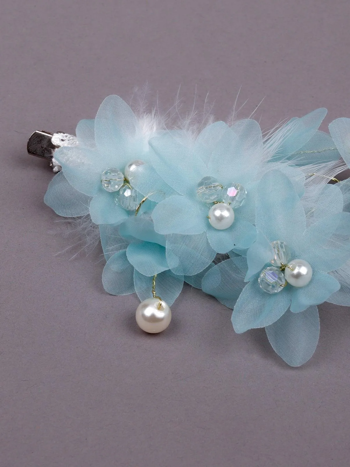 Odette Women Blue Fabric Brooch