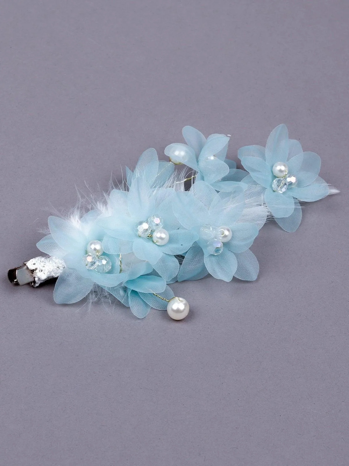 Odette Women Blue Fabric Brooch
