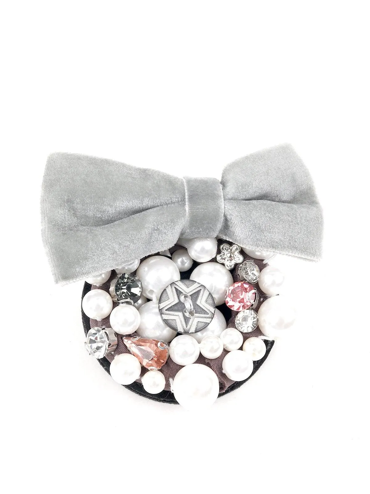 Odette Women Light Grey Metal Bow Brooch
