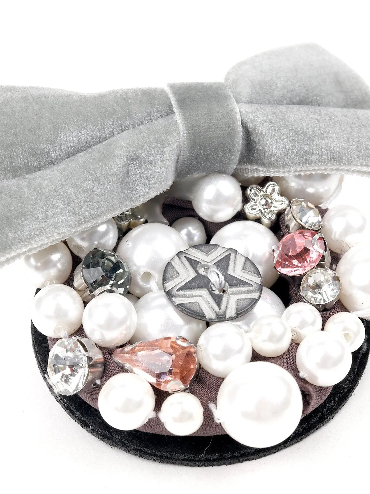Odette Women Light Grey Metal Bow Brooch