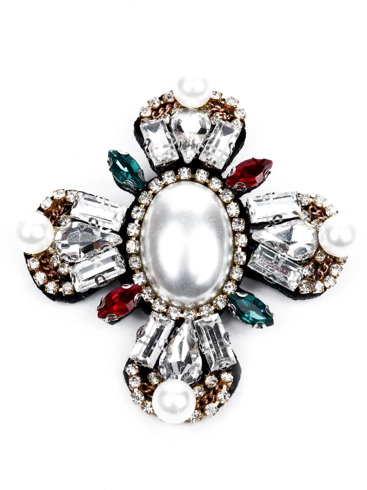 Odette Women Rhinestone Metal Brooch