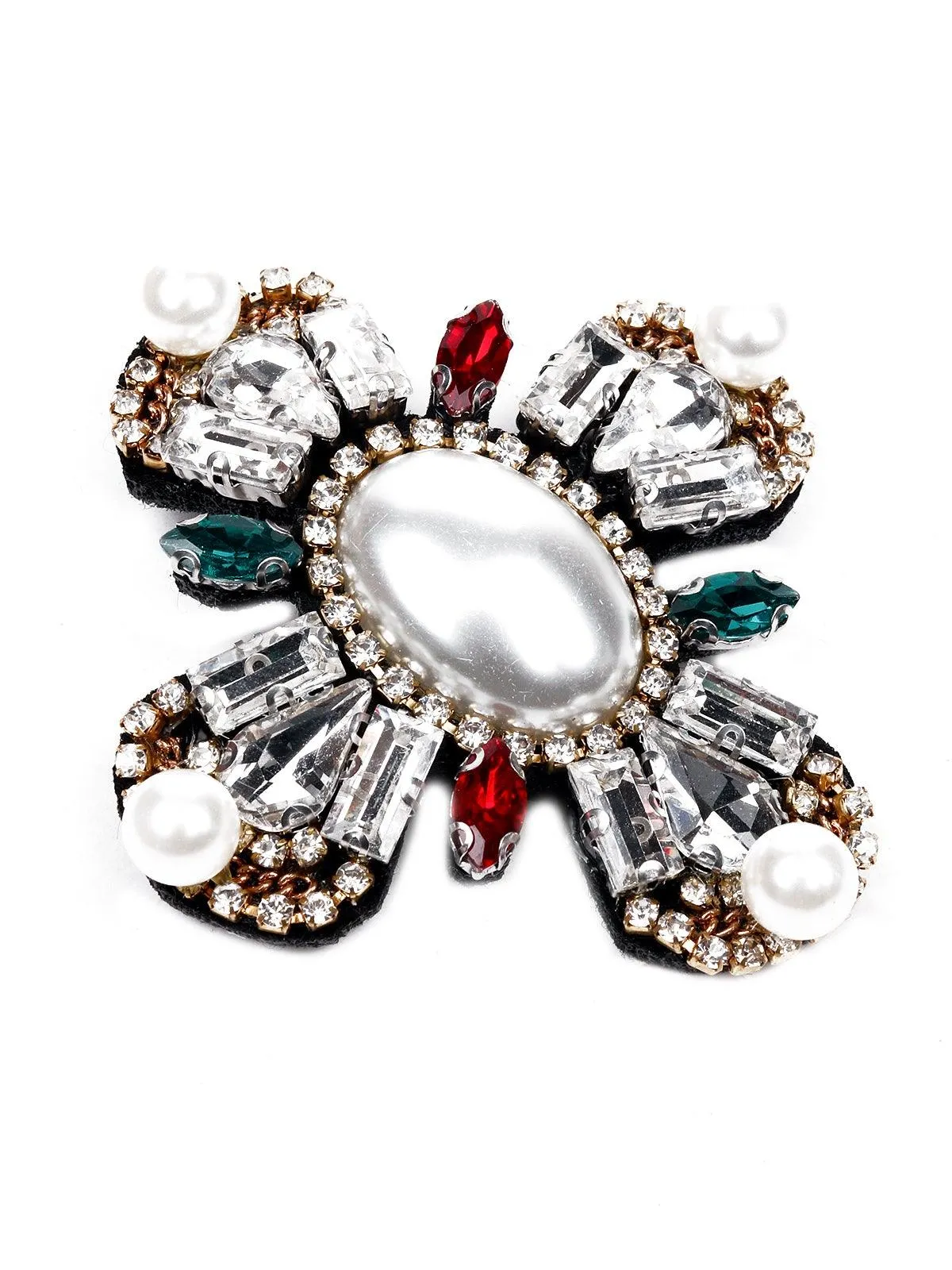 Odette Women Rhinestone Metal Brooch