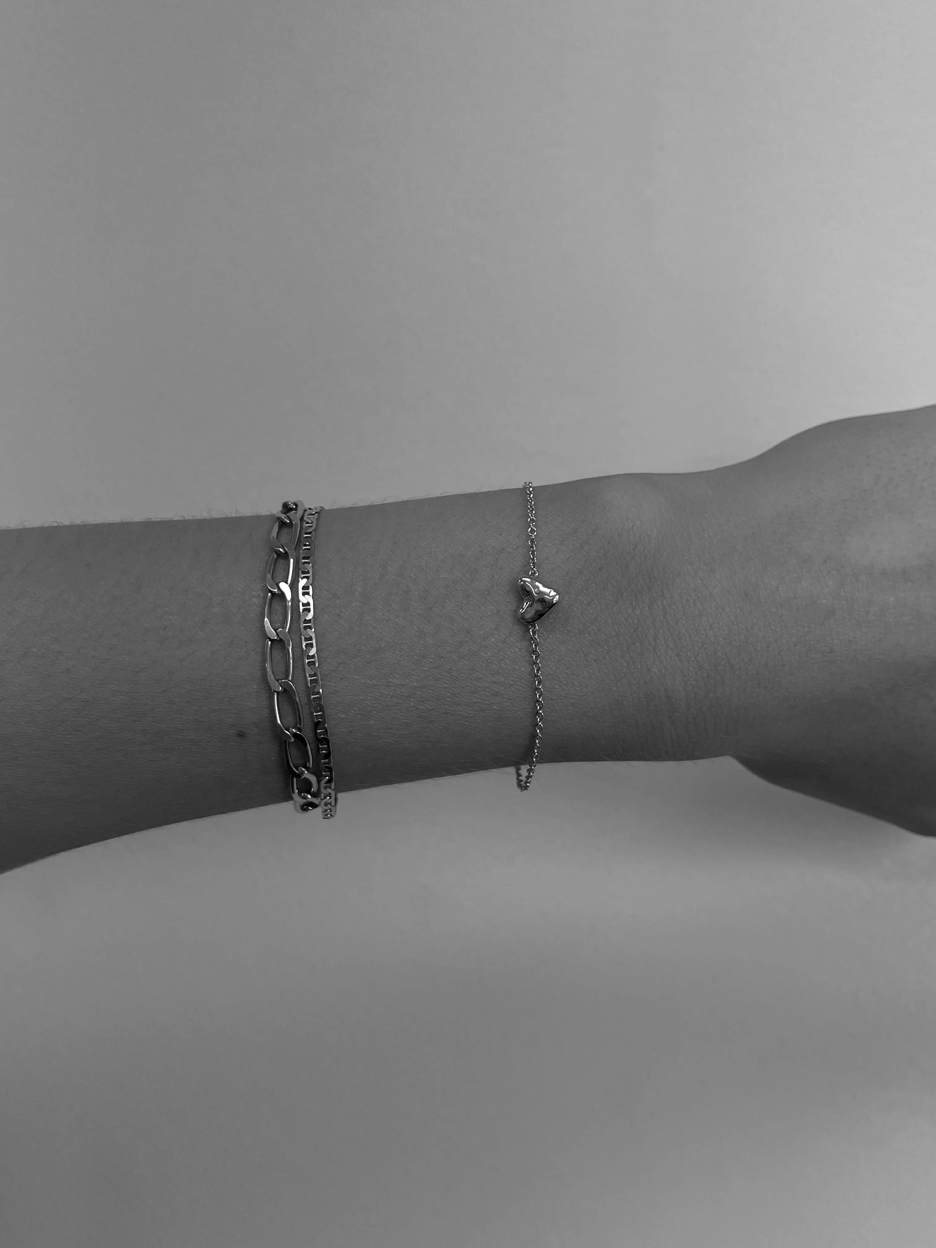 Organic Heart Bracelet | Solid White Gold