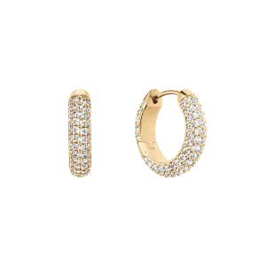 Pav?? Crystal Earrings Gold