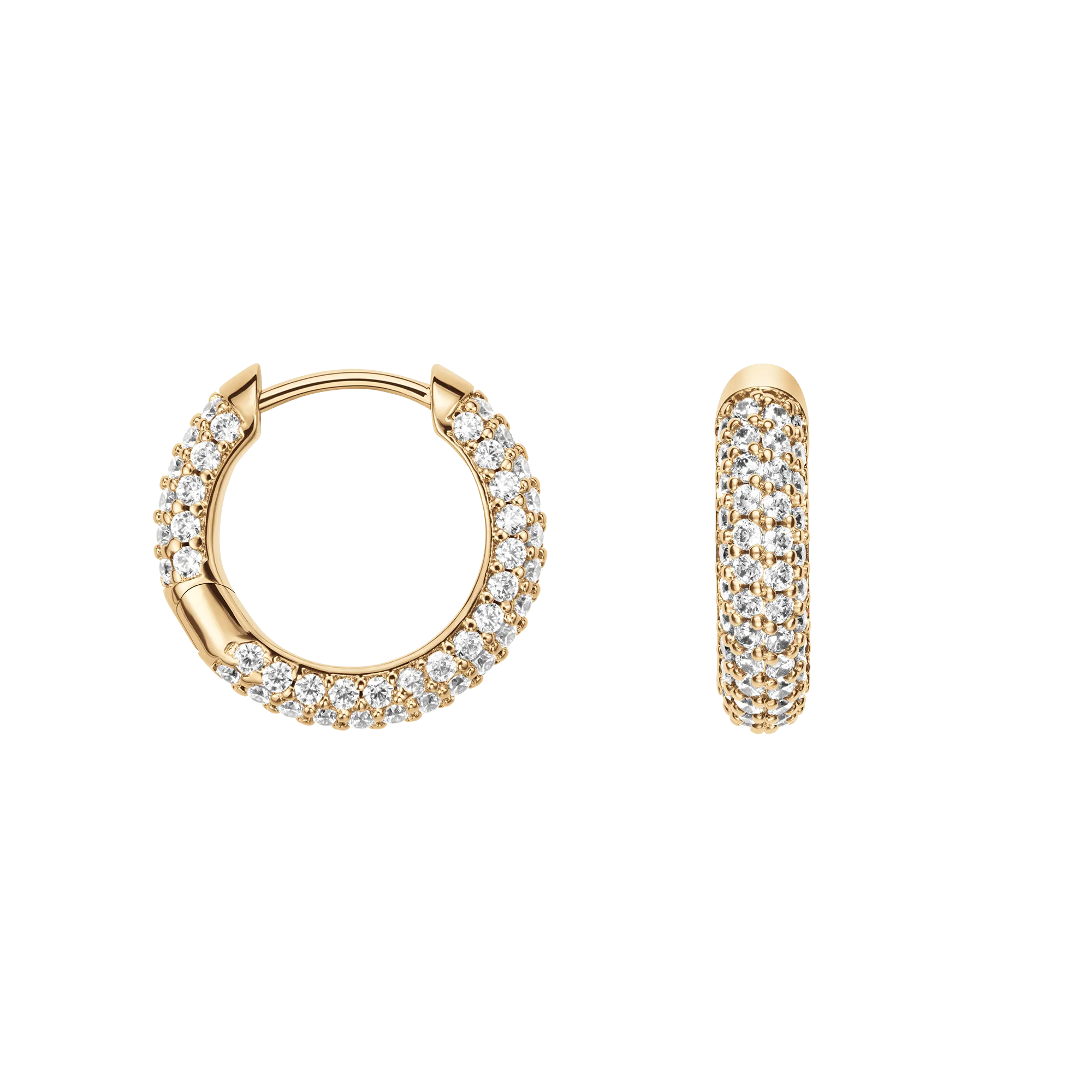 Pav?? Crystal Earrings Gold