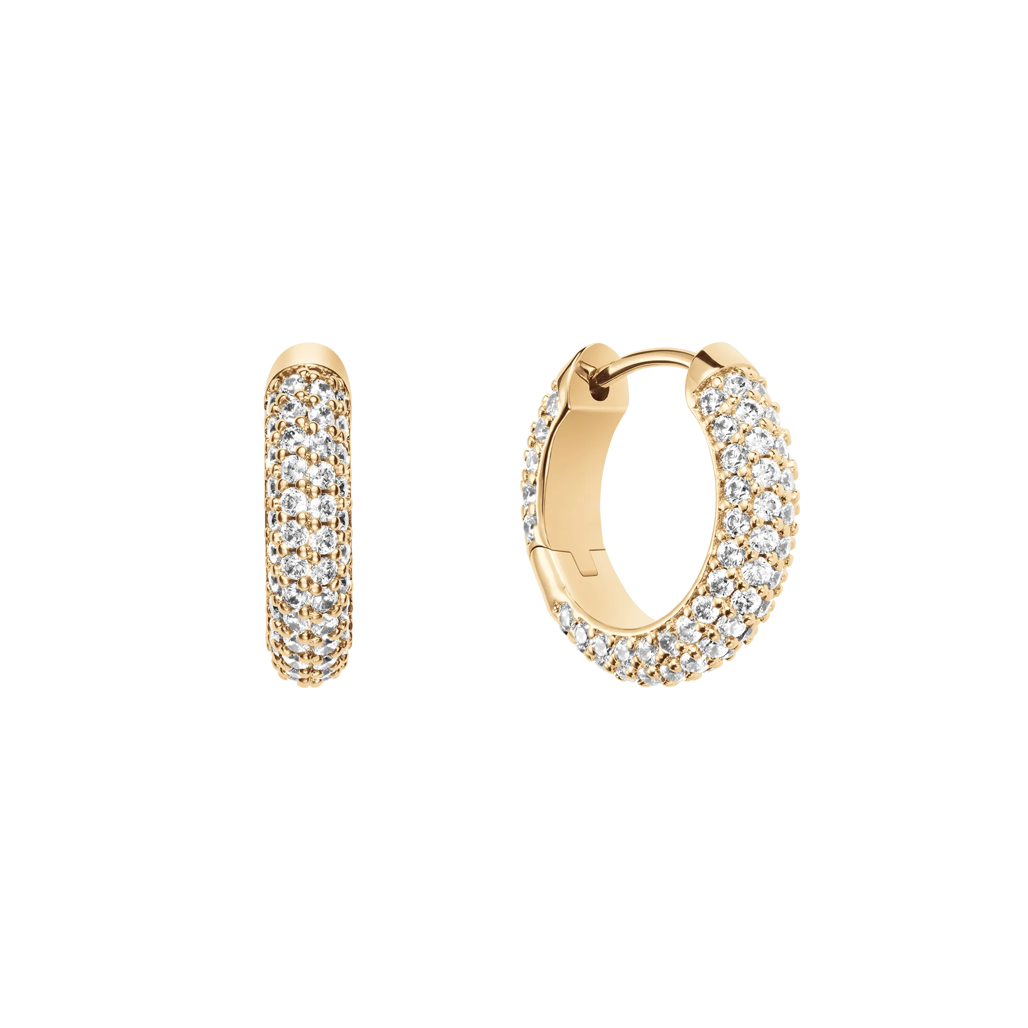Pav?? Crystal Earrings Gold