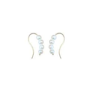 Pearl Arabesk Hoop Earrings - 18k Gold