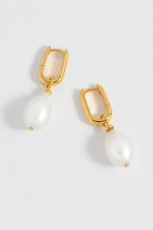 Pearl Drop Link Earrings