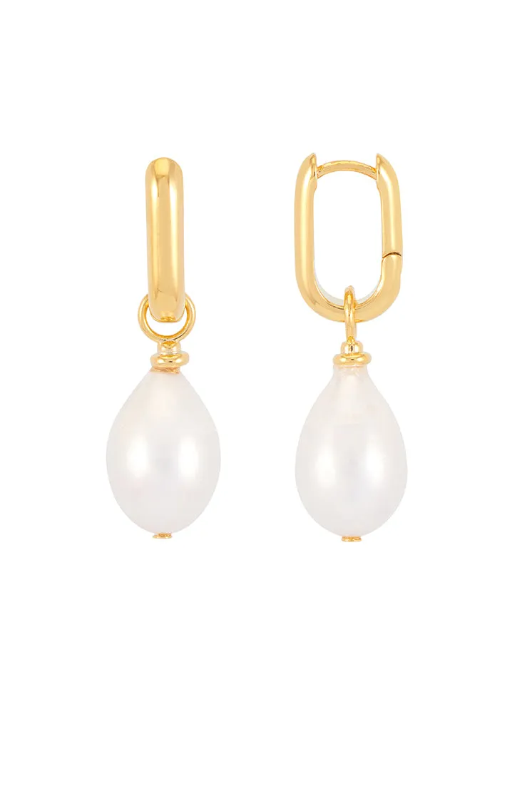 Pearl Drop Link Earrings