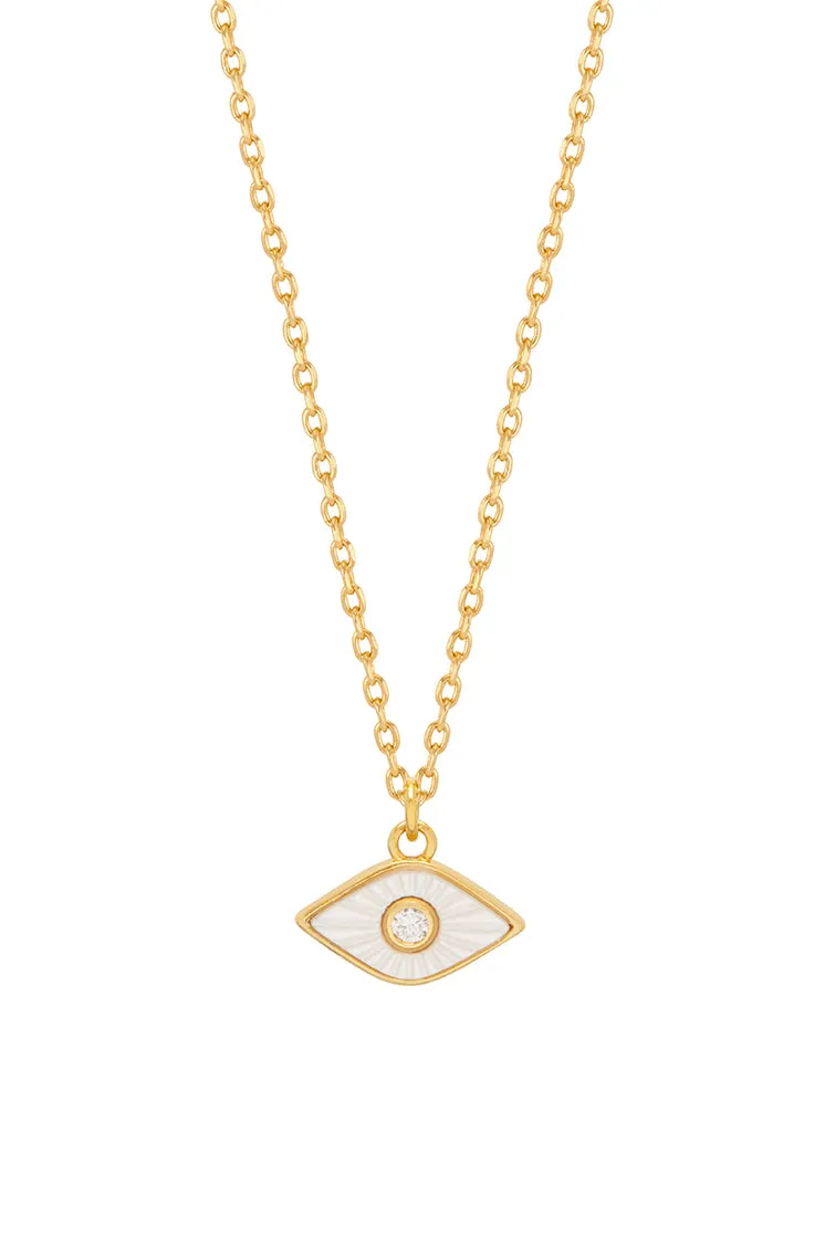 Pearl Evil Eye Necklace