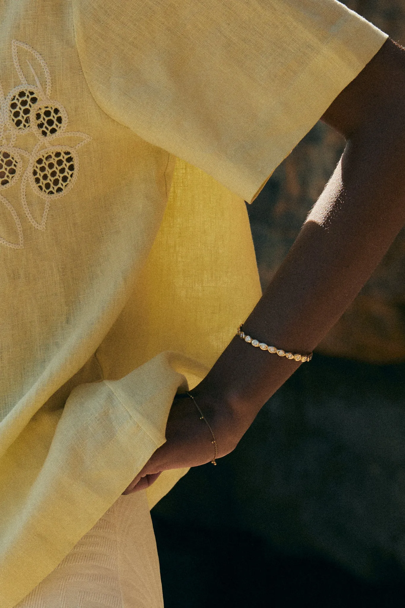 Pebble Diamond Cuff  | Solid Yellow Gold