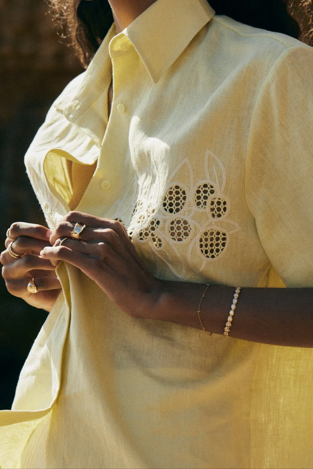 Pebble Diamond Cuff  | Solid Yellow Gold