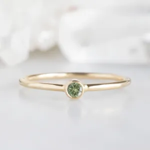 Peridot Birthstone Stacking Ring | Yellow, Rose or White Gold