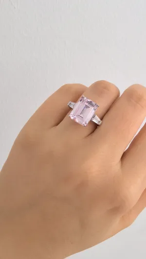 Perla Ring L - 925 Sterling Silver, Rhodium Plated