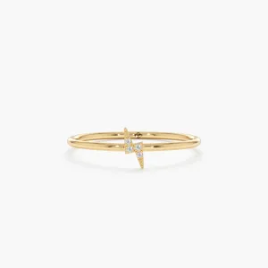 Petite Diamond Lightning Bolt Ring, Electra