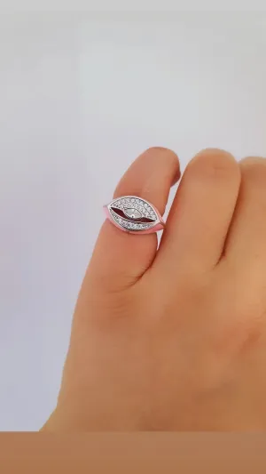 Pink Iris Pinky Ring
