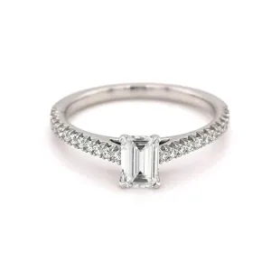 Platinum 0.74ct Emerald Diamond Solitaire ring