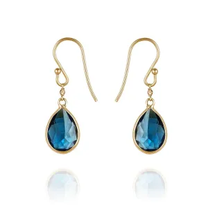 Precious Drop Earrings Blue Topaz - 18k Gold