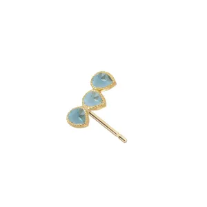 Precious Ear Climber Left - Blue Topaz & 18k Gold