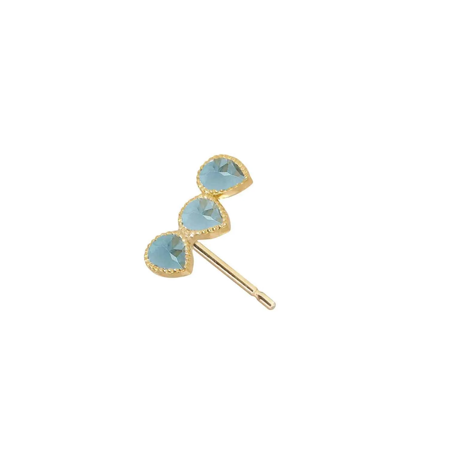 Precious Ear Climber Left - Blue Topaz & 18k Gold
