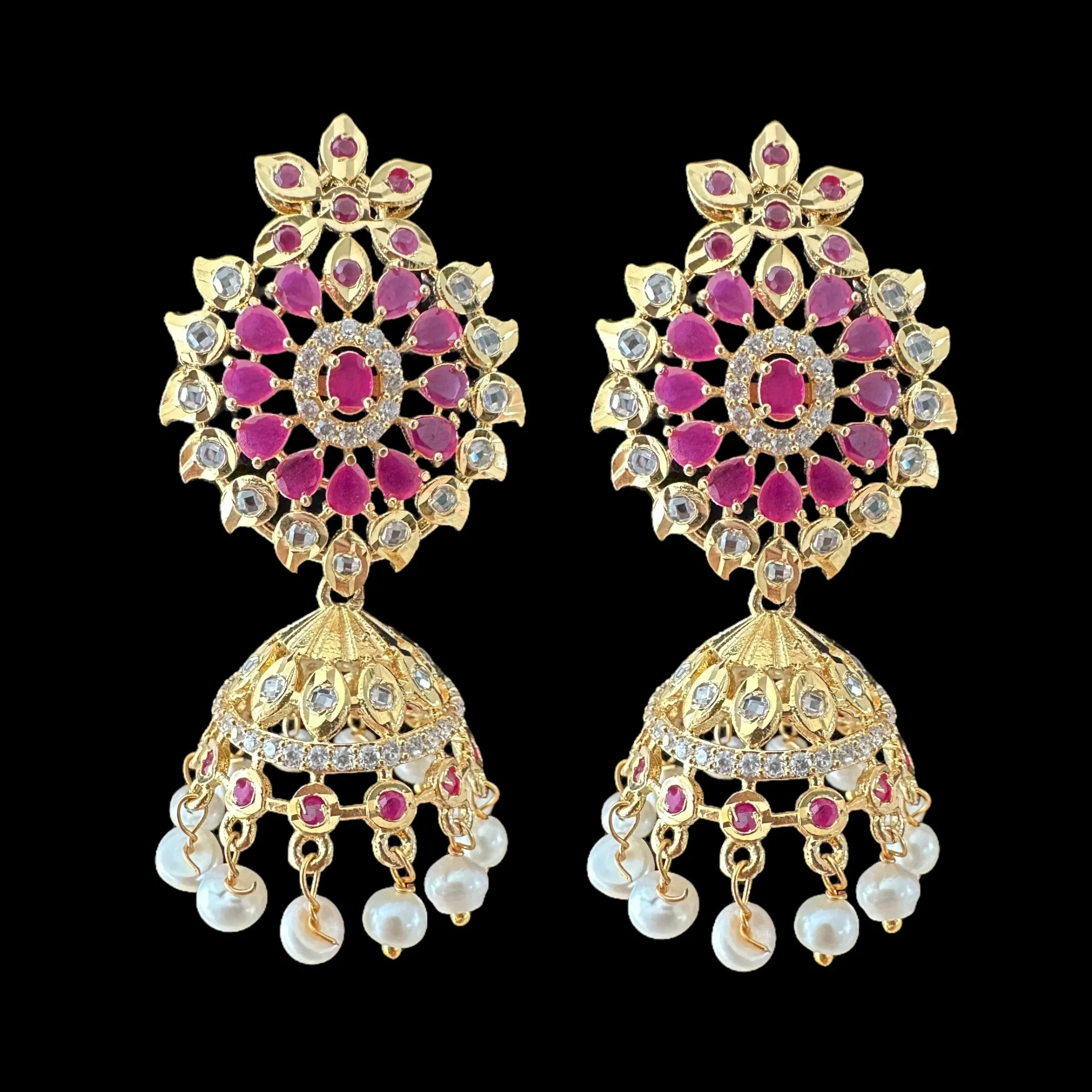 PS317 fresh water pearl pendant set in ruby  ( READY TO SHIP )