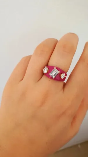 Purple Alvin Ring - 925 Sterling Silver