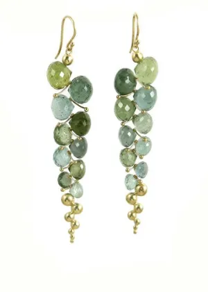 Rachel Atherley | Large Caviar Earring in 14k Gold   Moss Aquamarine