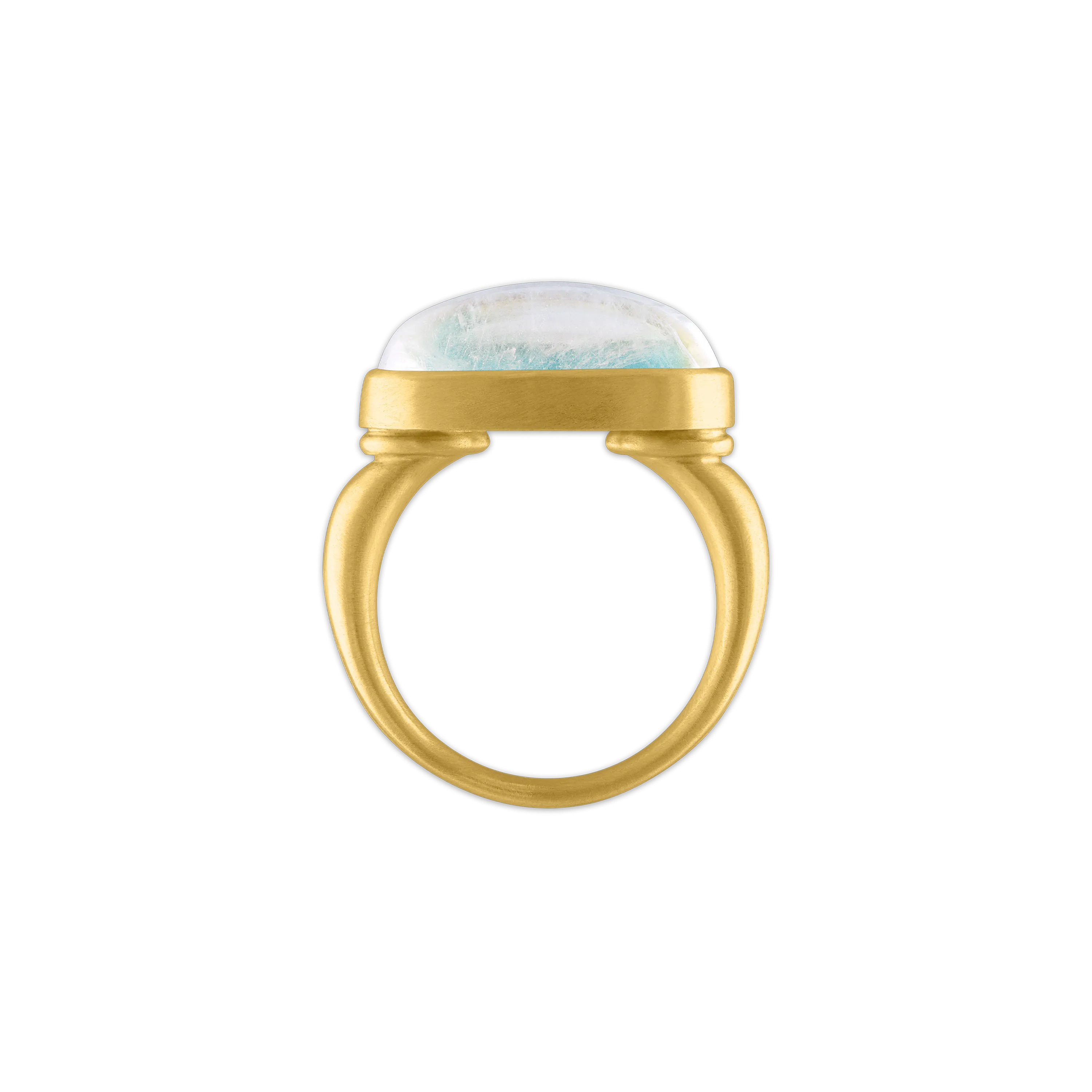Rainbow Moonstone Tegula Ring