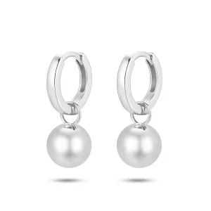 Rhodium plated 925 silver earrings