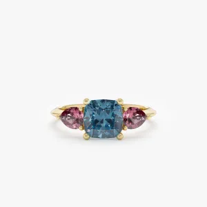 Rhodolite and Topaz Statement Ring, Irene