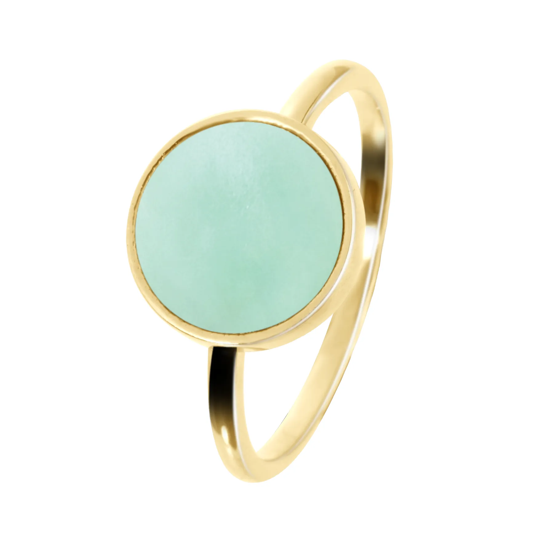 Ring in 925 Silver gilded with 18k yellow gold assembled with Amazonite