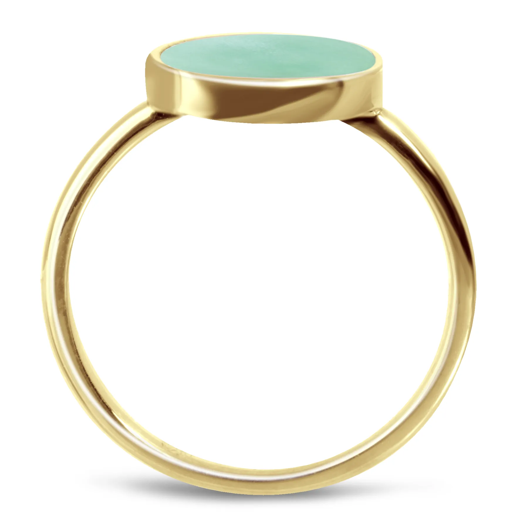Ring in 925 Silver gilded with 18k yellow gold assembled with Amazonite
