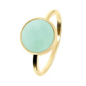 Ring in 925 Silver gilded with 18k yellow gold assembled with Amazonite