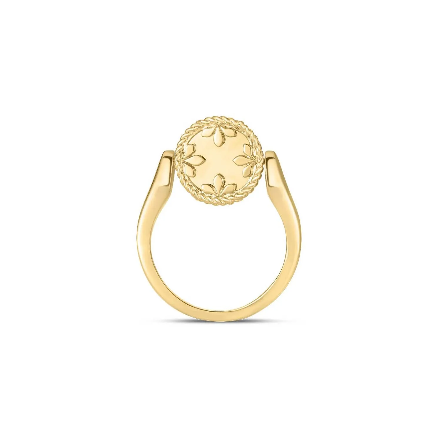 Roberto Coin Venetian Medallion Mother of Pearl and Diamond Reversible Ring in 18K Yellow Gold
