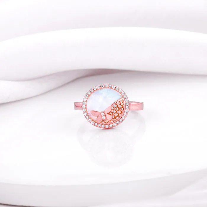 Rose Gold Filigree Butterfly Ring