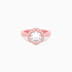 Rose Gold Floral Shine Ring