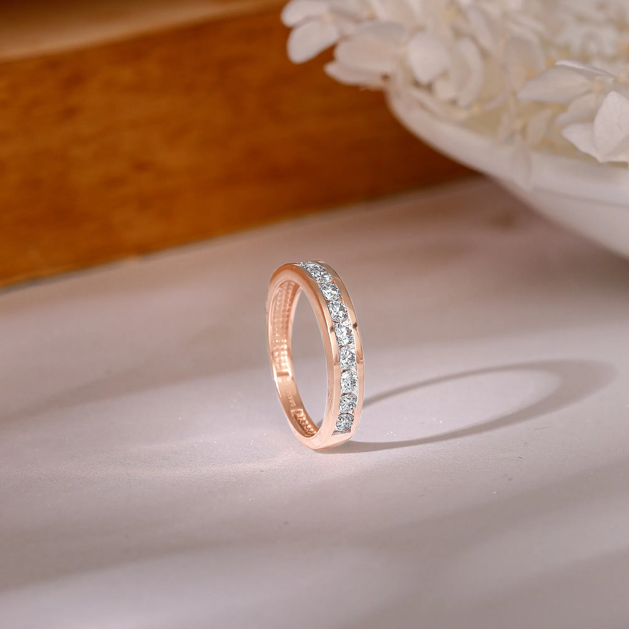 Rose Gold Glistening Amber Diamond Ring