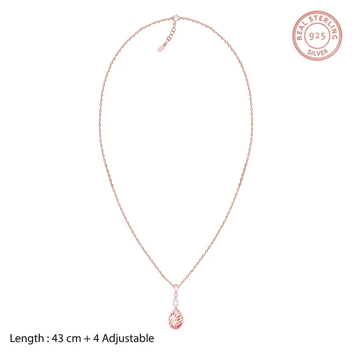 Rose Gold Pious Love Pendant With Link Chain